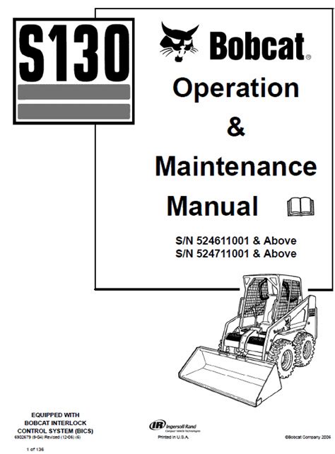 2005 bobcat s130 skid steer loader|bobcat s130 service manual pdf.